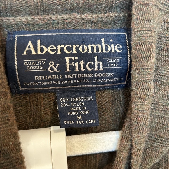 Vintage Abercrombie & Fitch Brown and Green Poncho Boho Sweater - Picture 3 of 9